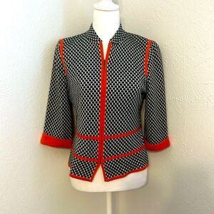 Ming Wang Black and Red Knit Jacket